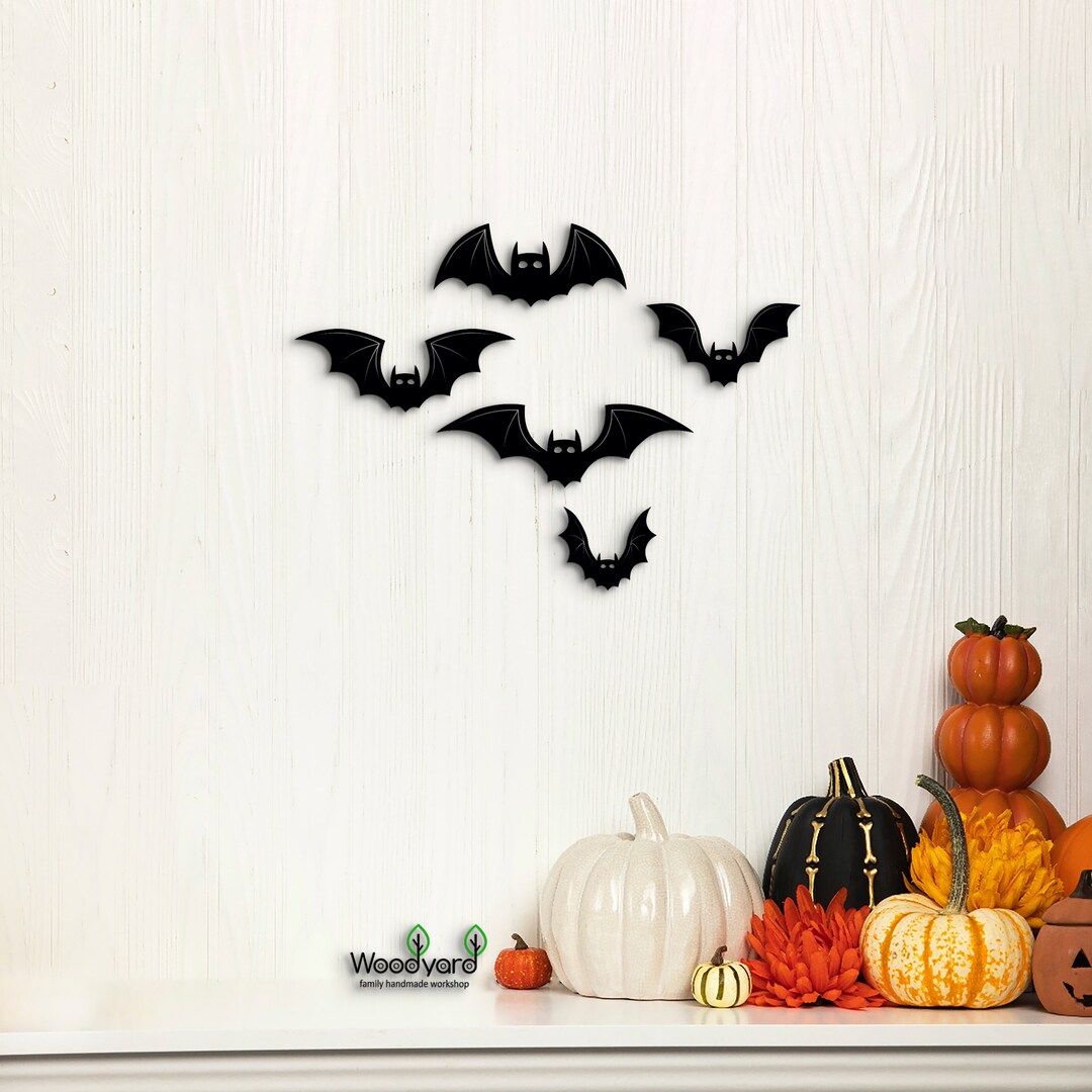 Halloween Bats Wall Art Wall Halloween Decor Halloween Etsy