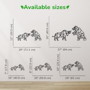 Trading Wall Decor Featuring Geometric Bull and Bear Designs