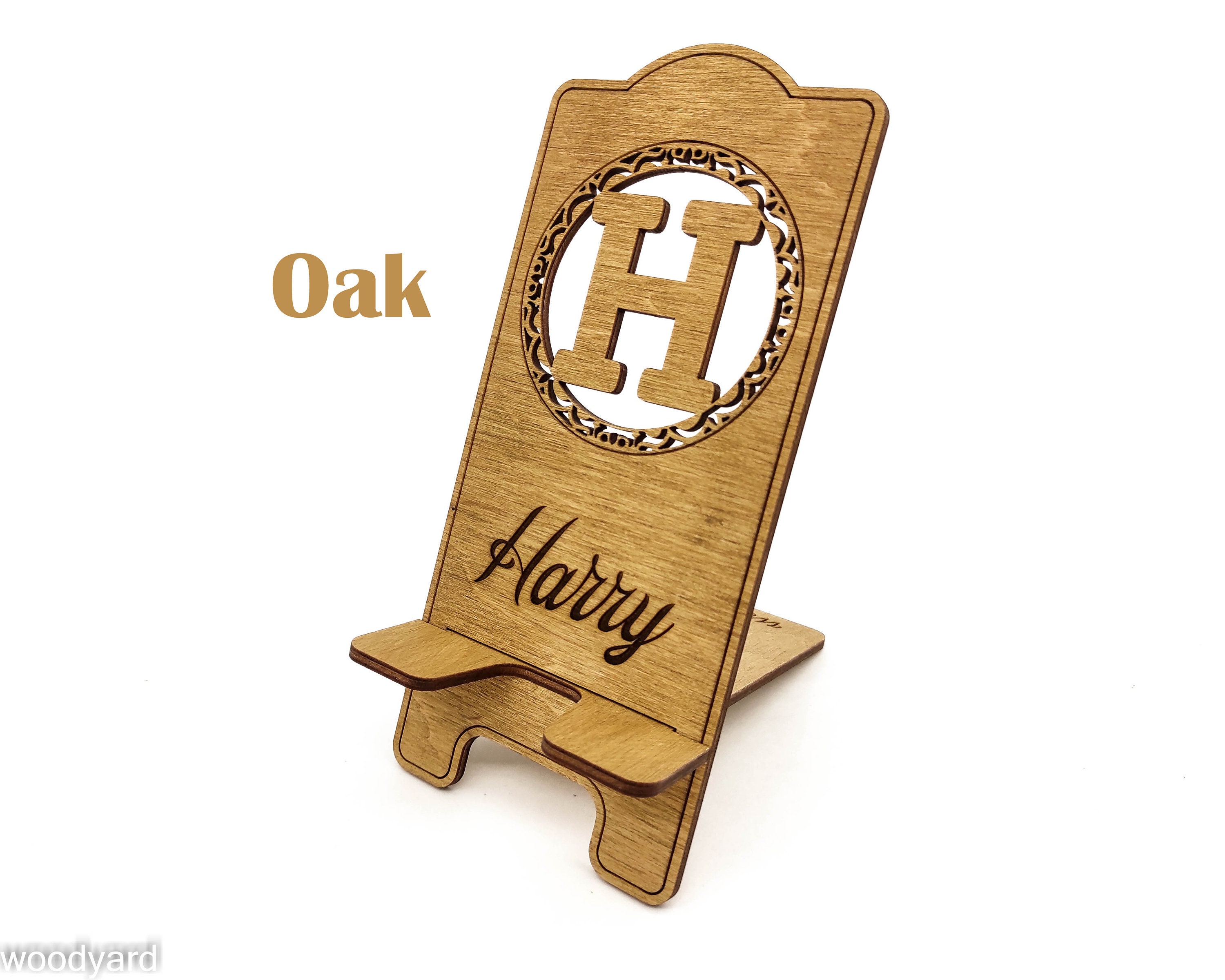 Personalized Phone Stand with Laser Cut Names Mobile Holder Etsy