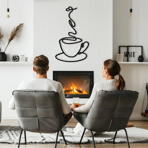 Wooden coffee bar decor, unique wall hanging for coffee enthusiasts.