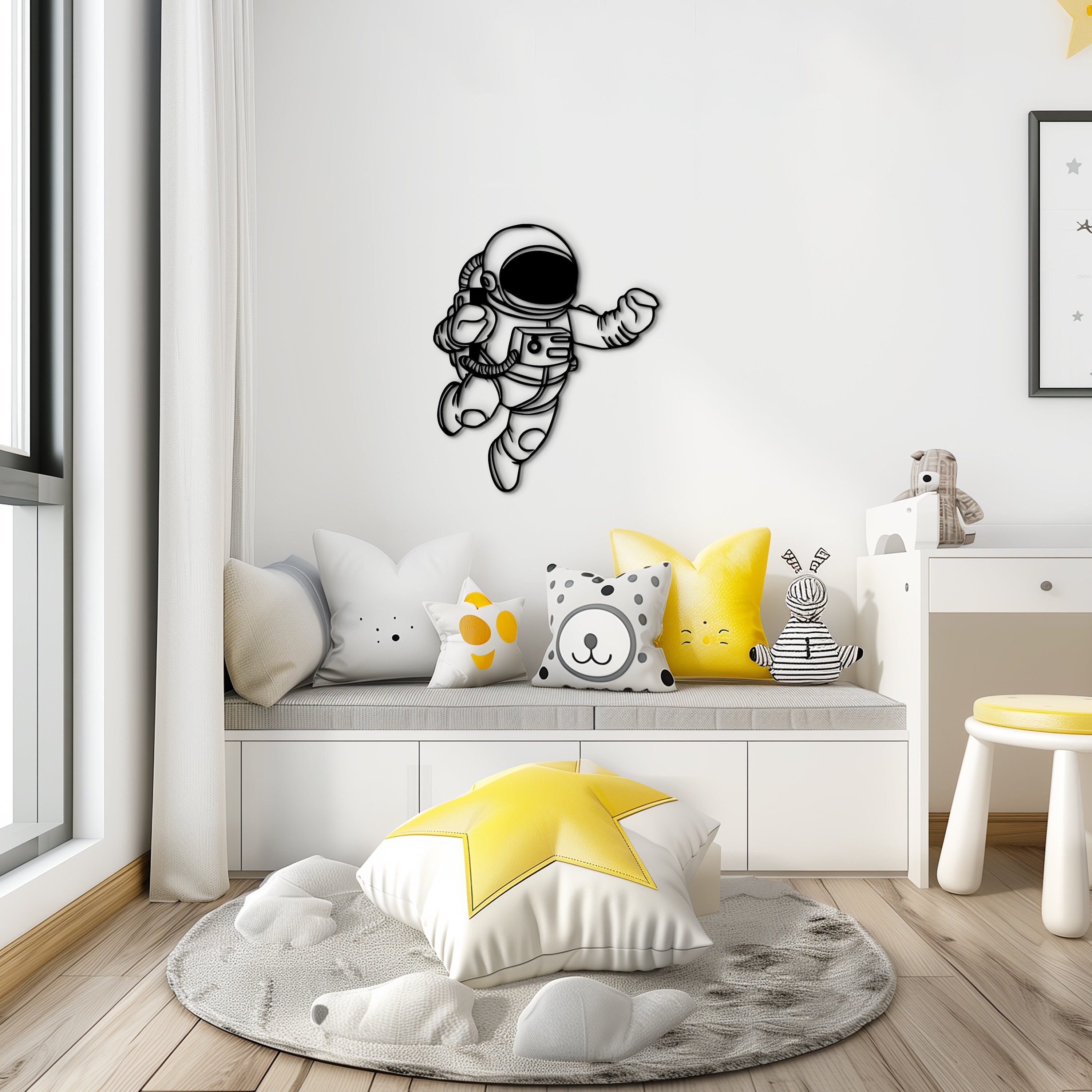 Astronaut Wall Decor Wooden Space Wall Art. Space Kids Room, Space ...