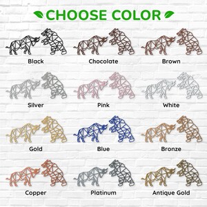 Crypto wall art showcasing geometric bull and bear figures, a stylish addition to any room.