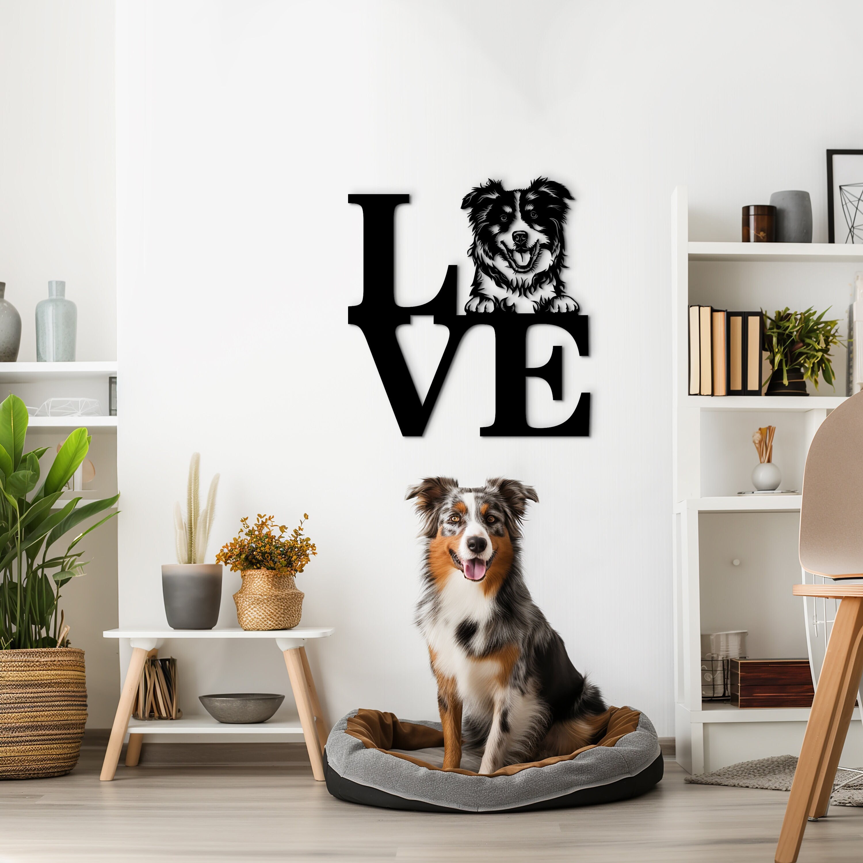 Australian Shepherd Sign Wood Wall Art. Custom Dog Wall Hanging Pet Portrait Decor. Unique Australian Shepherd Gifts for Aussie Dog Lover