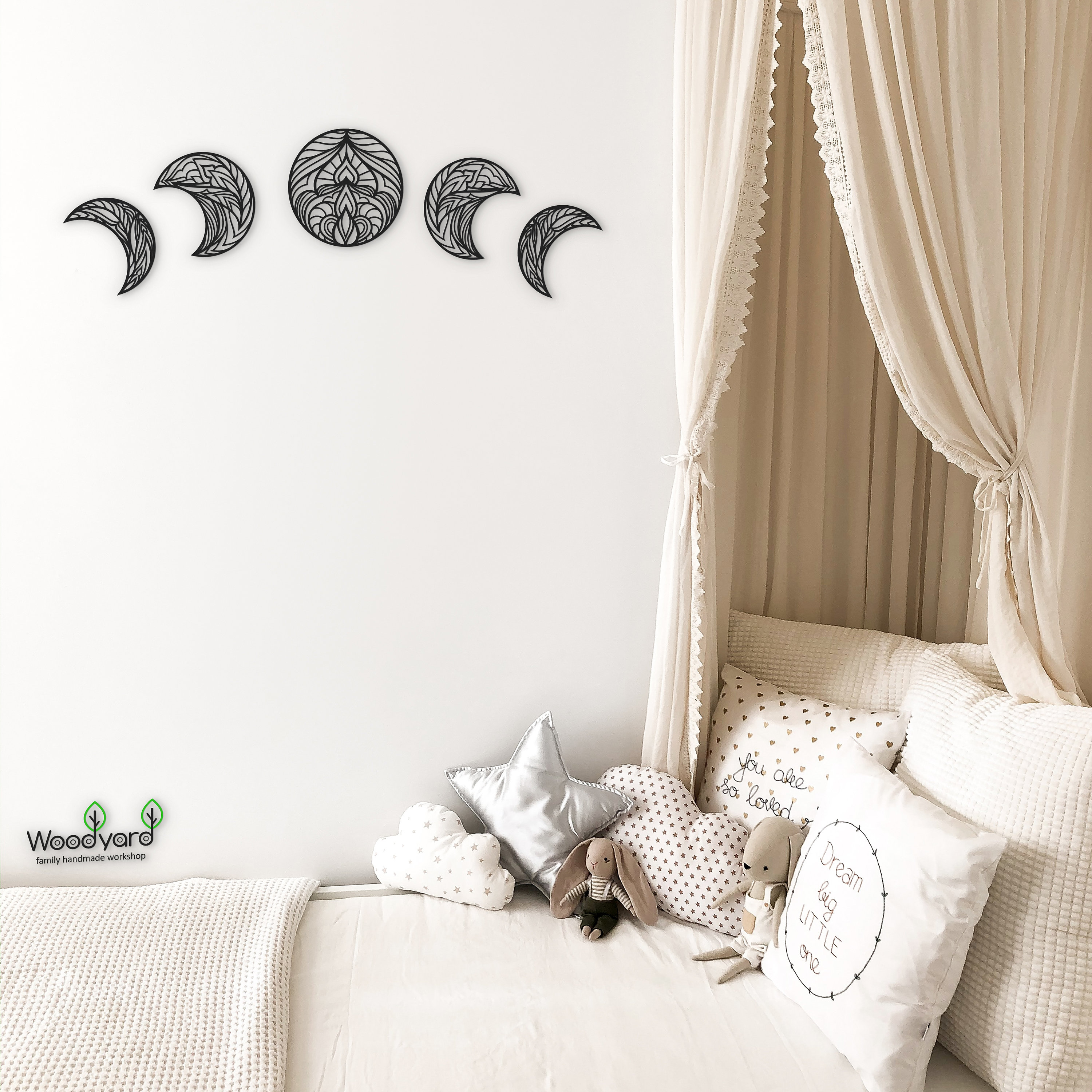 Phases of the Moon Wood Wall Hanging. Celestial Room Decor. Etsy UK