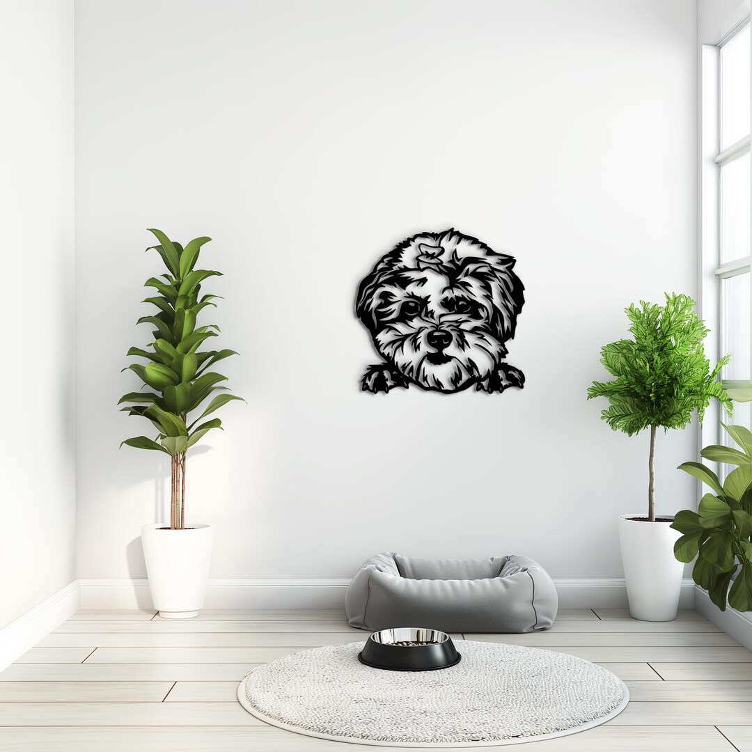 Shih Poo Art Wooden Wall Decor. Shihpoo Home Decor Custom Dog Sign. Dog ...