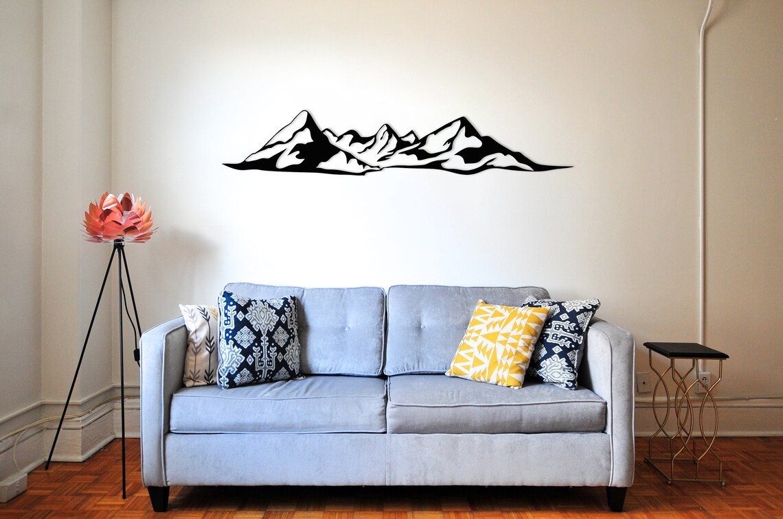 Mountain wall decor. Laser cut mountain wall decoration. Etsy