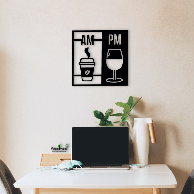 AM Coffee PM Wine Wall Decor. Breakfast Nook or Restaurant - Etsy