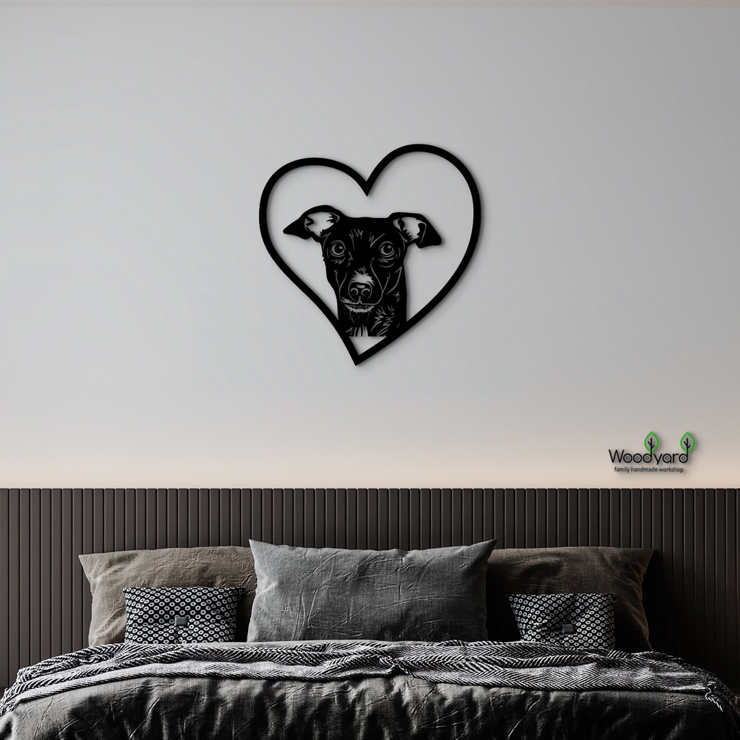 Italian Greyhound Wooden Wall Art Dog With Heart Sign Etsy