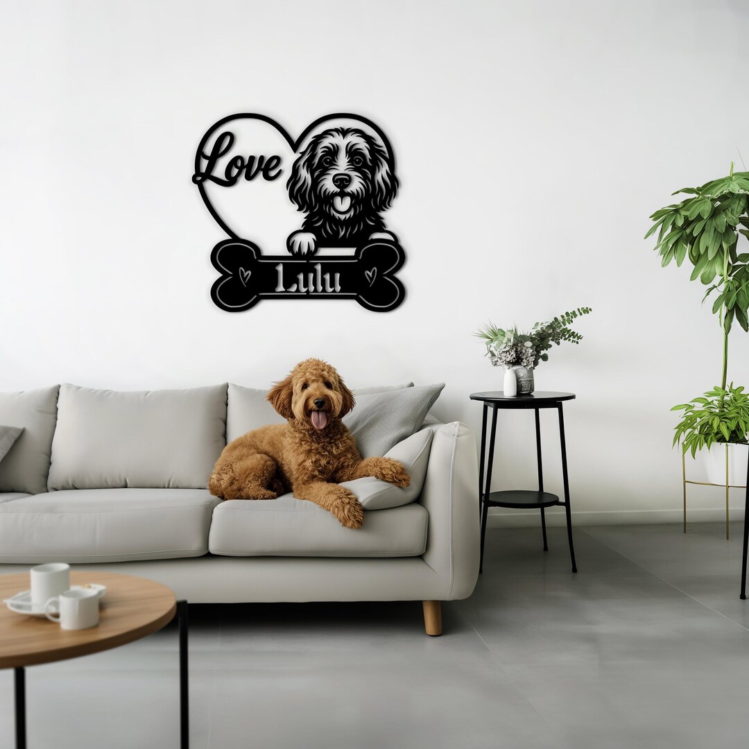 Cockapoo Inside Sign Cockapoo Dog Name Sign Wood Wall Art, Personalized Cockapoo Gift for ...