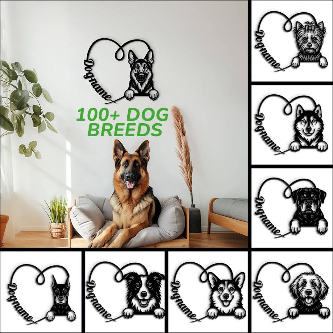 Fresh Look at Personalized Dog Name Wall Sign Custom Pet Portrait Wooden Wall