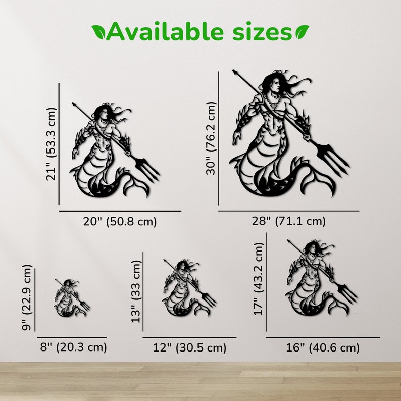 Merman Wall Art Wooden Wall Hanging. Wood Merman Decor Handmade Fantasy ...