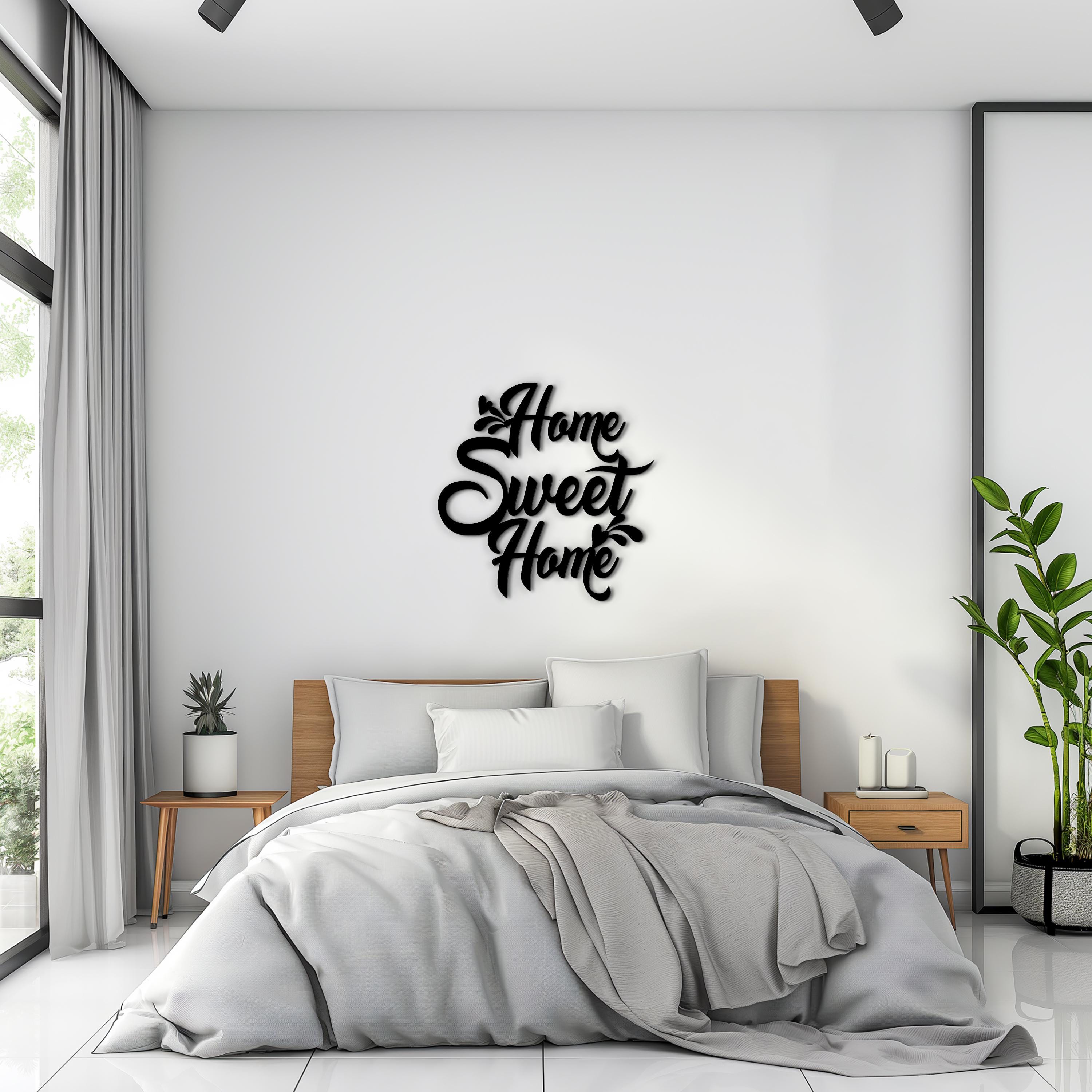 WSDESDEC Home Sweet Home, cartello con cornice in legno, decorazione da parete, cartello decorativo in legno per tavolo e caminetto, 20,3 x 30,5 cm