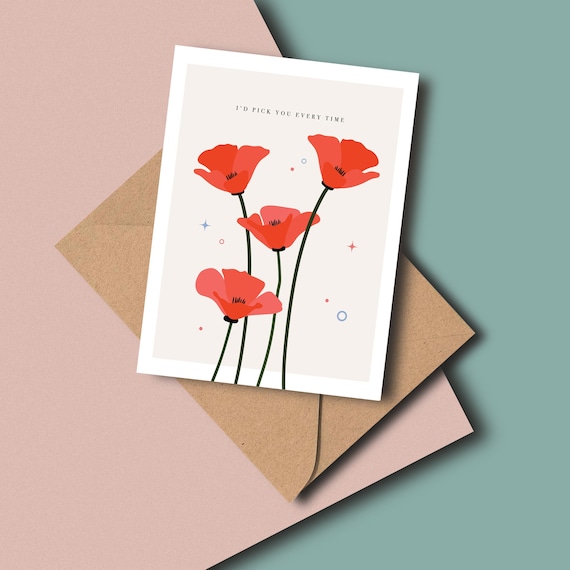 Picking Flowers Valentine's Day Greeting Card Picking Flowers Valentine's Day Greeting Card