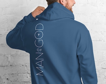 Man of God Christian Graphic Hoodie| Christian Men Hoodies| Christian Shirts| Cool Jesus Hoodie| Christian Apparel| Church Pastor Hoodie