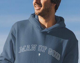 Man of God Christian Hoodie| Christian Men Graphic Hoodies| Cool Jesus Hoodie | Christian Clothing| Christian Apparel Pastor Hoodies