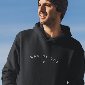 Man of God Cool Christian Graphic Unisex Hoodies, Man of God Christian Hoodie, Christian Apparel, Cool Jesus Hoodies,  For Women & Men