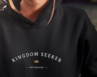 Kingdom Seeker Cool Christian grafische hoodie, Kingdom Seeker Christian hoodies, Christian Apparel, coole Jezus hoodie, Matthew 6:33