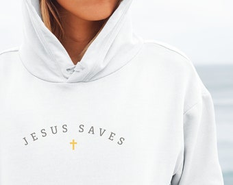 Sudadera con capucha con gráficos cristianos geniales de Jesús salva, sudadera con capucha cristiana de Jesús salva, ropa cristiana, sudadera con capucha genial de Jesús, para mujeres y hombres