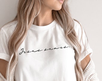Jezus redt cool christelijk grafisch shirt, christelijke kleding, religieuze kleding, voor dames en heren, Jezus-shirts, kerkshirt
