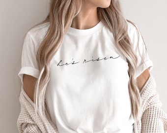 Shirt | Paasshirt| Christelijk Paasshirt He is Risen | Bijbelshirt | Christelijk shirt | Kerkshirt | Jezus-T-shirt| Paasshirt