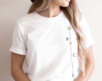 Grace Cool christelijke grafische shirts, Grace Christian-shirt, Grace T-shirts, christelijke kleding, Jezus-t-shirts, dames en heren, 2 Korintiërs 12:9