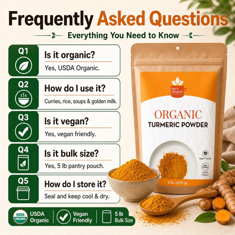 Organic Turmeric Powder from India | USDA Certified, Non-GMO | For Curries, Golden Milk Lattes & Rice | Resealable Kraft Pouch image 9