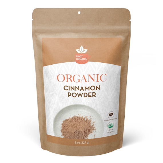 Organic Cinnamon Powder from India | Freshly Ground Dalchini, USDA Certified, Non-GMO | For Baking, Oatmeal, Coffee & Curries | Pouch
