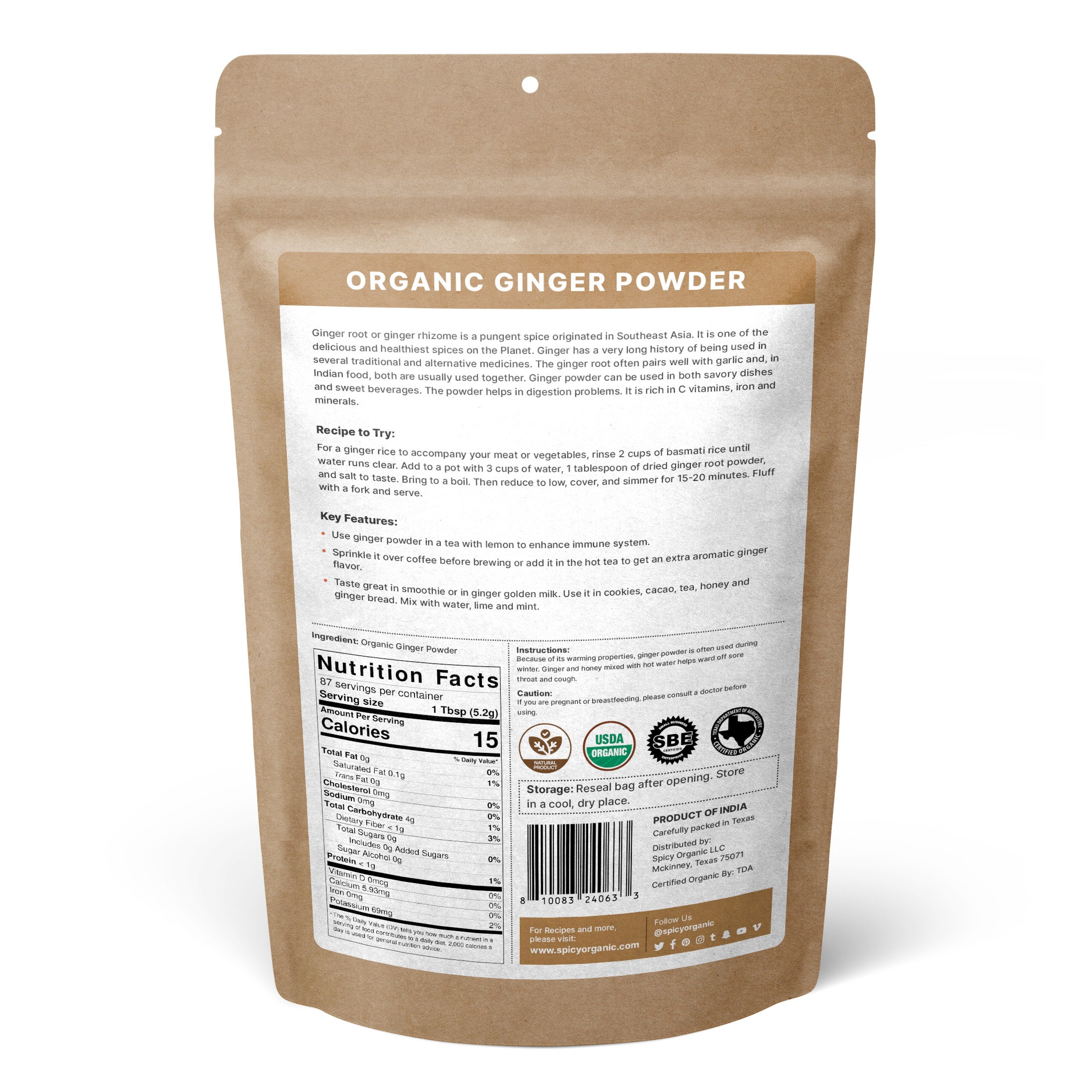 Ginger Powder 100 Pure USDA Organic NonGMO Etsy