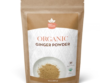 Organic Ginger Powder - Elevate Your Recipes with a Spicy and Flavorful Twist - Ideal for Curries, Baked Goods, and Beverages