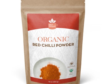 Organic Red Chili Powder - Add Bold Flavor and Heat to Your Dishes - Ideal for Spicing Up Curries, Marinades, and Sauces