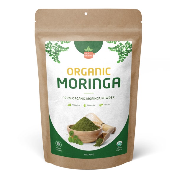 Organic Moringa Powder – USDA Organic - Nutrient-Packed Superfood - Perfect for Use in Smoothies, Oatmeal and Tea