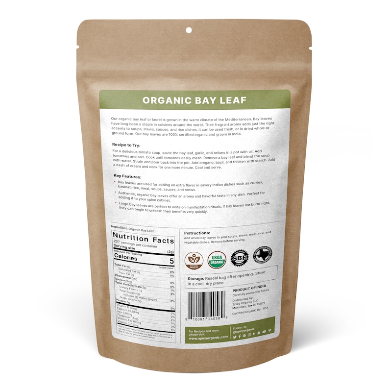 Bay Leaves Whole Dried Herbs Bay Leafs Loose Organic Bay Etsy