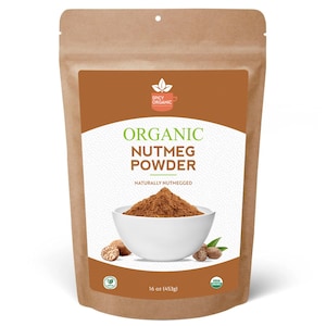 SPICY ORGANIC  Pure Ceylon Organic Nutmeg Powder - Fresh Ground Nutmeg Spice for Baking, Cooking, Spices and Seasoning!