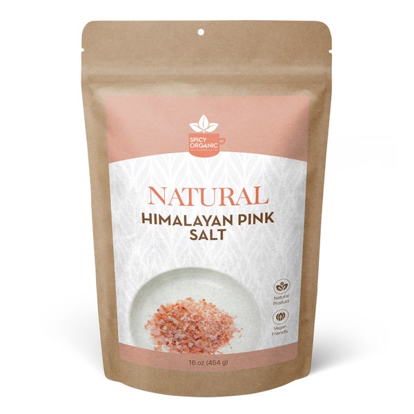 Natural Himalayan Pink Salt - Non-GMO, Gluten-Free - Comes in a Resealable Pack - Rich in 80 Minerals and Elements.