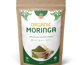 Organic Moringa Leaf Powder – Fine Green Superfood (Resealable Pouch)