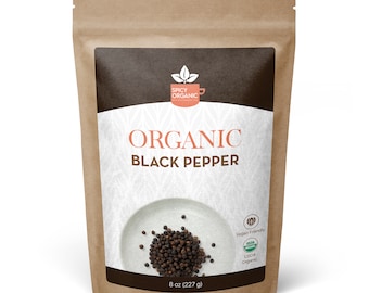 Organic Black Peppercorns - Elevate Your Dishes with a Burst of Flavor and Heat - Ideal for Seasoning Meats and Vegetables