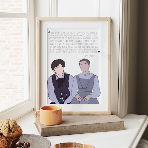 Amy x Laurie Little Women Print | Amy March print | Laurie Lawrence print | Florence Pugh | Timothee Chalamet | Gifts for her