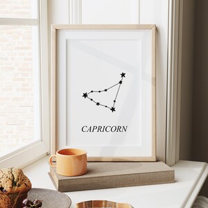 Stampa Capricorno, Regalo Capricorno, Stampa Segno Zodiacale, Stampa Costellazione, Regalo Costellazione, Regali per lei, Stampa Zodiaco, Regali Zodiacali