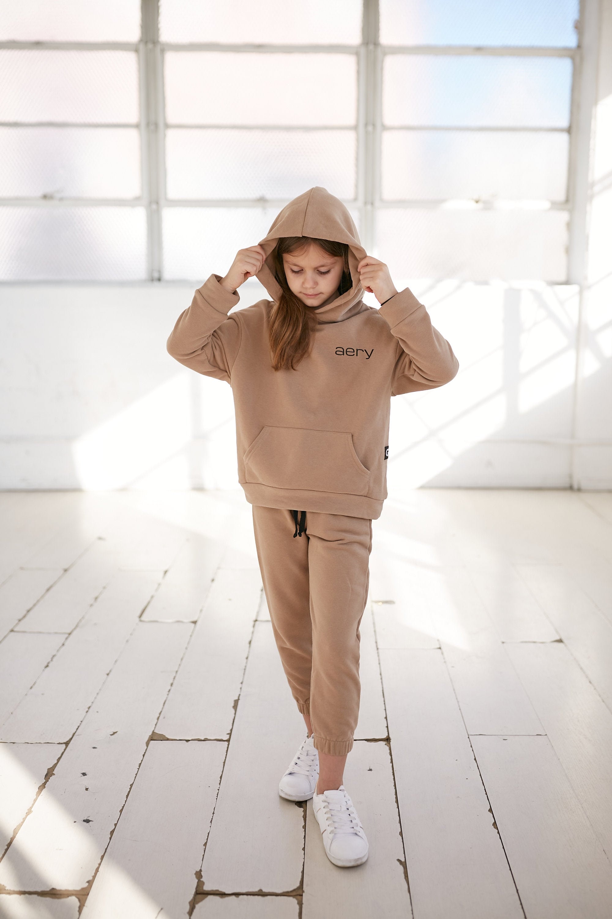 2pc Set Hoodie and Pants for Kids, Sweatshirt and Jogger for Kids, Cotton  Set , Boys and Girls Pullover, Oversized ,kids Outfit Cotton Brown 