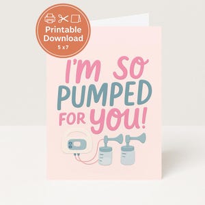 Tarjeta divertida para baby shower / Tarjeta divertida para bebé / Tarjeta divertida para nuevos padres / Extraído de leche para ti / Lactancia con extractor de leche / Tarjeta para nueva mamá / Tarjeta para nuevo bebé