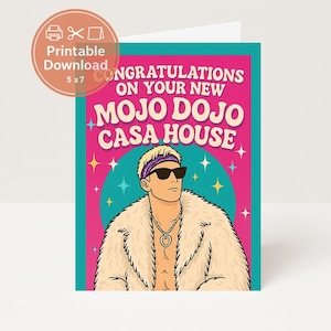Divertente biglietto di inaugurazione della casa / Biglietto di congratulazioni per la nuova casa / Biglietto di auguri per la casa di Mojo Dojo / Biglietto di auguri per Ken del film Barbie