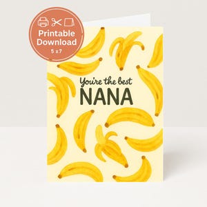 Tarjeta divertida de Nana / Tarjeta del Día de la Madre / Abuela / Plátanos / Mejor Nana / Cumpleaños de Nana