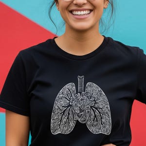 Anatomical Lungs Shirt | Respiratory Therapist Gift | Pulmonology Nurse Tee | Respiratory Care | Lung Doctor Apparel | Medical Anatomy