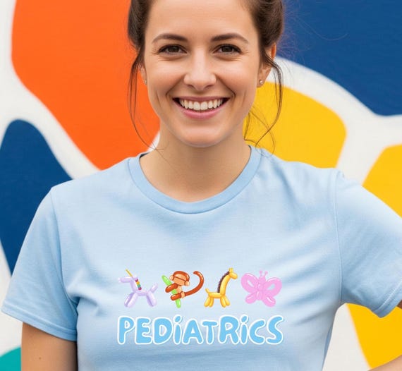 Pediatrics Balloon Animal Shirt Cute Nurse Gift Peds Clinic