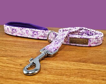 Dog Lead | Purple Floral | Leash | Walking Accessory