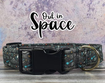 Collar para perro Out in Space / Collar ajustable de tela de algodón
