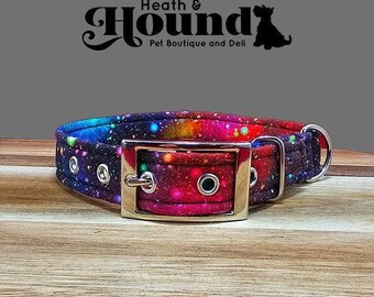 Collar para perro / Estampado Galaxia / Ajustable / Hebilla metálica / Cierre lateral de plástico / Para cachorros