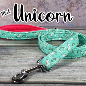 Mint Green Unicorns and Rainbows Dog Lead | Leash | Walking Accessory