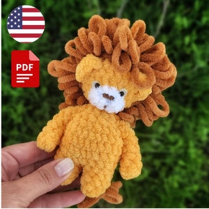 Crochet  Lion Amigurumi Pattern Beginner-Friendly Crochet Tutorial Stuffed Lion Amigurumi Toy Gift for Kids DIY Crochet for Beginners