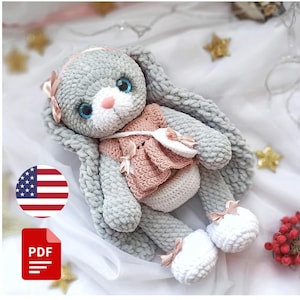 Osterhase Häkelanleitung. Amigurumi Häkelanleitung Häschen. PDF Anleitung für Hase Spielzeug. DIY Spielzeug. Häkelanleitung für Osterhasen